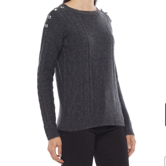 Liz Claiborne Womens Pullover Sweater Charcoal Gray - Picture 2 of 5